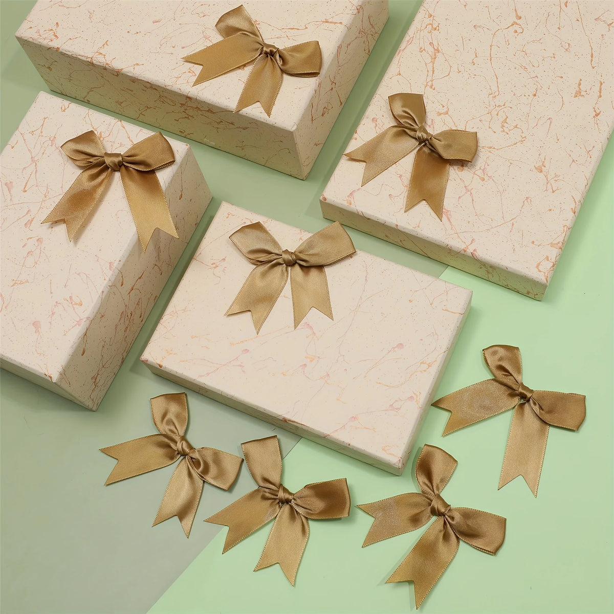 Satin Ribbon Bows 50-Piece Pack for Gift Wrapping, Wedding Favors, Birthday Decorations and Holiday Crafts in Multiple Color Options