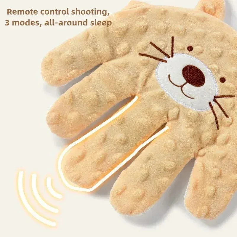 Hand-Shaped Remote Control Plush Toy with Animal Face, Rechargeable Inner Core, Adjustable Settings and Charging Cable for Adult-Operated Use
