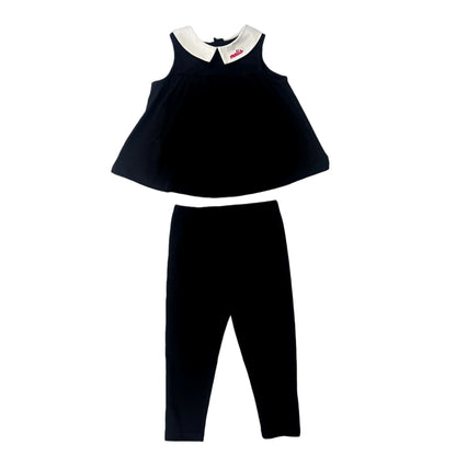 Black and White Collar Kids Outfits, Girls Long Dress and Baby Clothing Set Options with Contrast Collar Detail and Cardigan for Sibling Photos