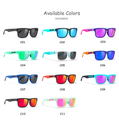 Kids Square Polarized Sunglasses by KDEAM, Lightweight TR90 Frames with Silicone Nose Pads for Boys and Girls Outdoor Play and Travel