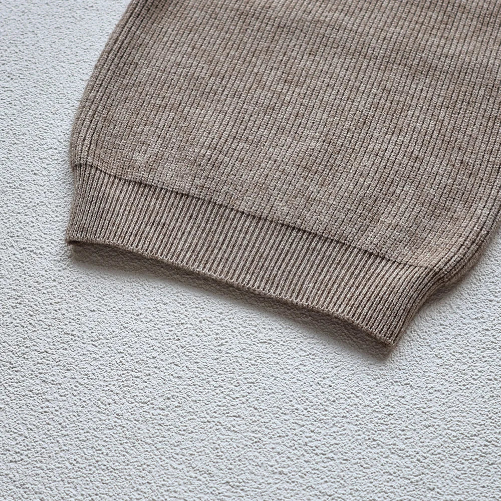Kids Ribbed Turtleneck Sweater for Boys and Girls, Long Sleeve Knit Pullover in Beige, Brown or Black for Spring and Fall Layering, Sizes 12M-6T