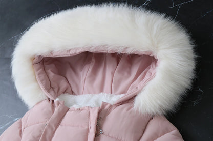 Infant Winter Snowsuit with Hood, Double Front Zippers and Quilted Design, Fleece-Lined Baby One-Piece for Boys and Girls, 3-24 Months