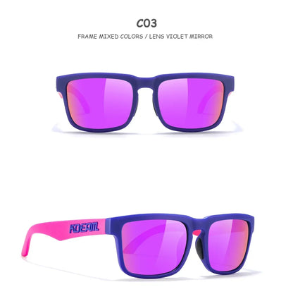 Kids Square Polarized Sunglasses by KDEAM, Lightweight TR90 Frames with Silicone Nose Pads for Boys and Girls Outdoor Play and Travel