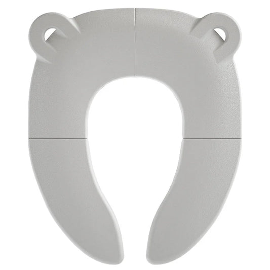 Folding Toilet Seat for Toddlers with Storage Bag, Grey PP Travel Potty Training Seat with Double Anti-Slip Design for Home and Family Trips