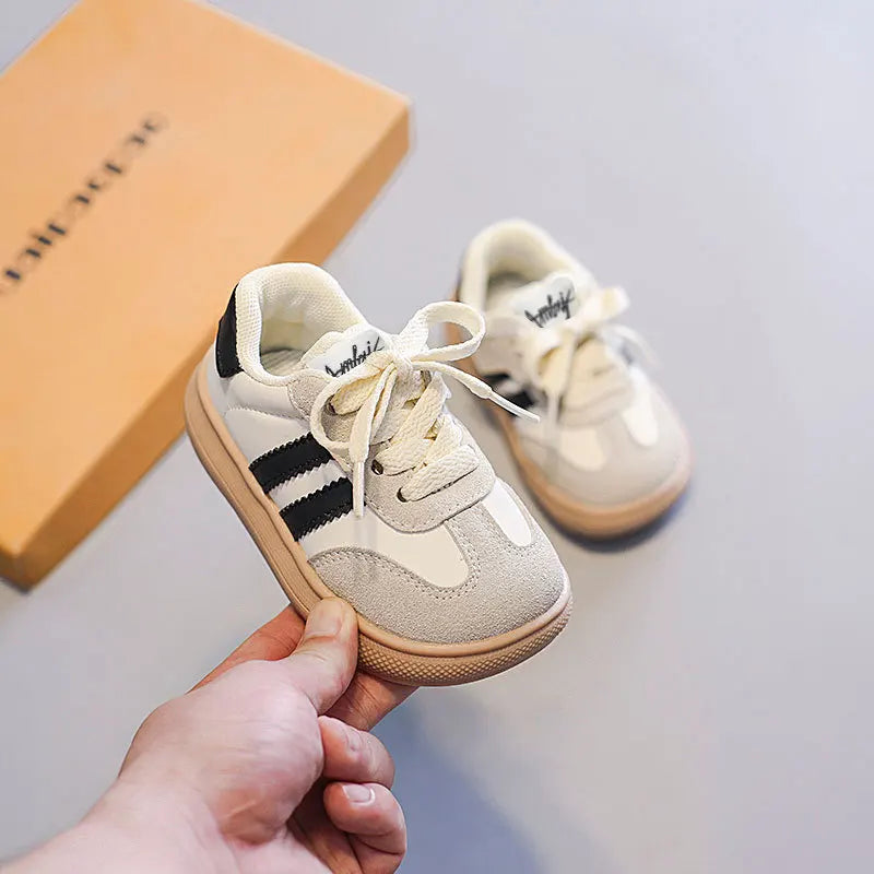 Kids' German Trainer Sneakers with Soft Soles, Anti-Slip Low-Top Casual Shoes for Boys and Girls, Spring and Fall Everyday Wear