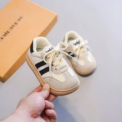 Kids' German Trainer Sneakers with Soft Soles, Anti-Slip Low-Top Casual Shoes for Boys and Girls, Spring and Fall Everyday Wear