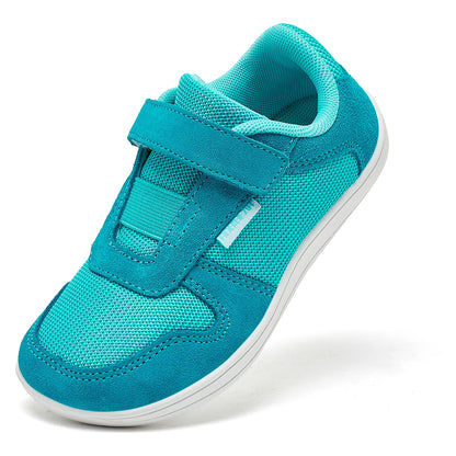 Kids Zero-Drop Barefoot Sneakers by HOBIBEAR with Wide Toe Box, Hook-and-Loop Strap, Mesh Upper and Artificial Leather Toe for Lightweight Everyday Wear