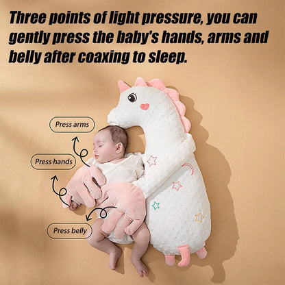 Dinosaur Baby Patting Soother with Remote Control, Plush Double-Arm Design and 3 Adjustable Speeds for Awake Supervised Calming
