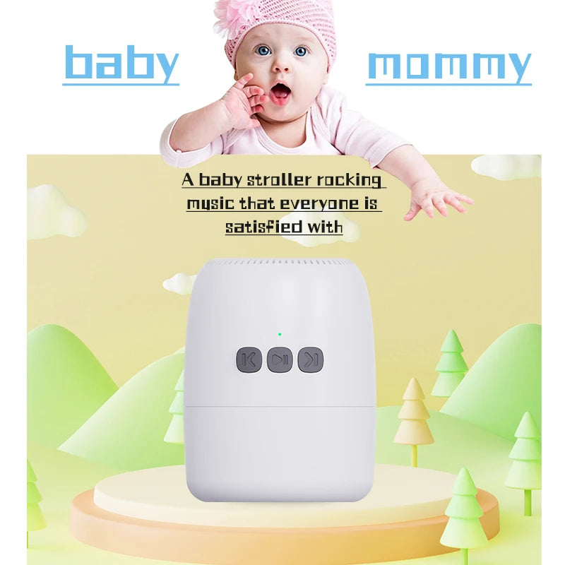 Stroller Motion Soother with White Noise, Portable Automatic Rocking Accessory with Strap Mount in SR12 White or SR11 Beige for Supervised Use