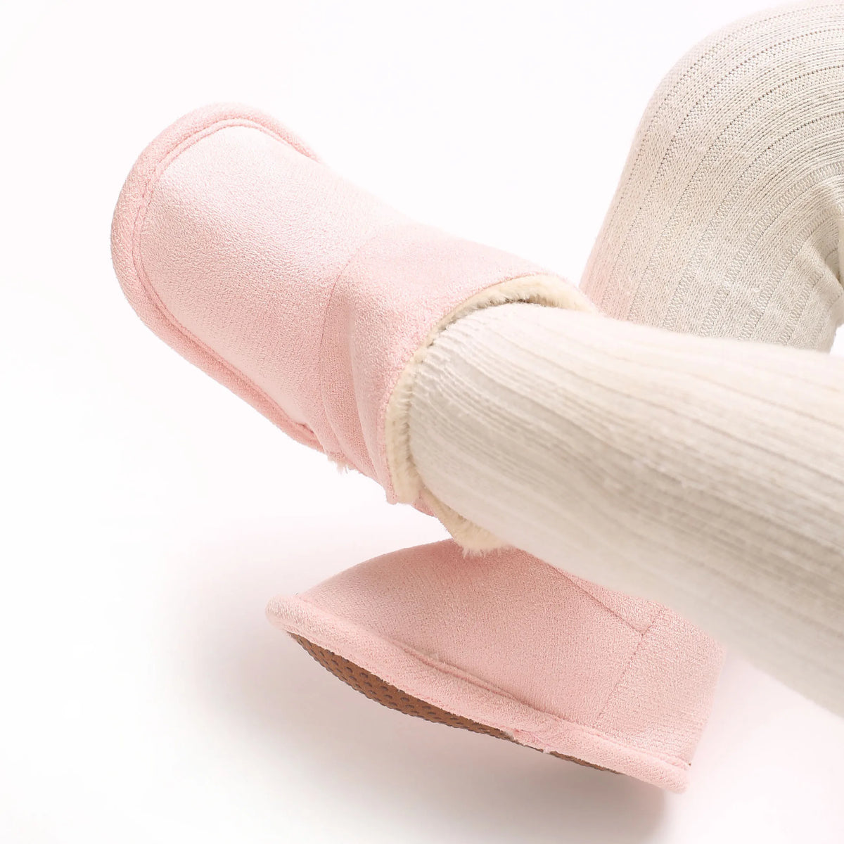 Soft Sole Baby Winter Boots with Plush Lining and Hook-and-Loop Closure, Brown Pink or Apricot Infant Shoes for Boys and Girls, 0-18 Months