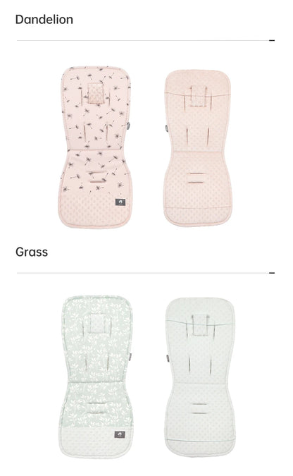 Stroller Liner and Harness Cover Set, Soft Printed Seat Cushion with Matching Strap Pads and Textured Panels in Five Decorative Print Options
