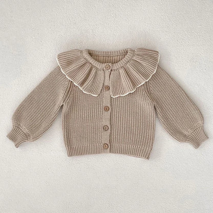 Baby Girl Knit Cardigan Sweaters with Long Sleeves, Korean-Style Infant and Toddler Layering Coats in Multiple Designs, Sizes 3M to 3T
