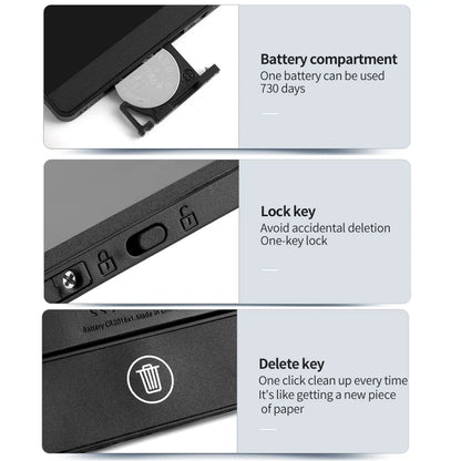 Pocket LCD Writing Pad, 6.5-Inch Full-Screen Fine-Line Tablet with Magnetic Stylus for Meeting Notes, Quick Sketches and Handwriting Practice