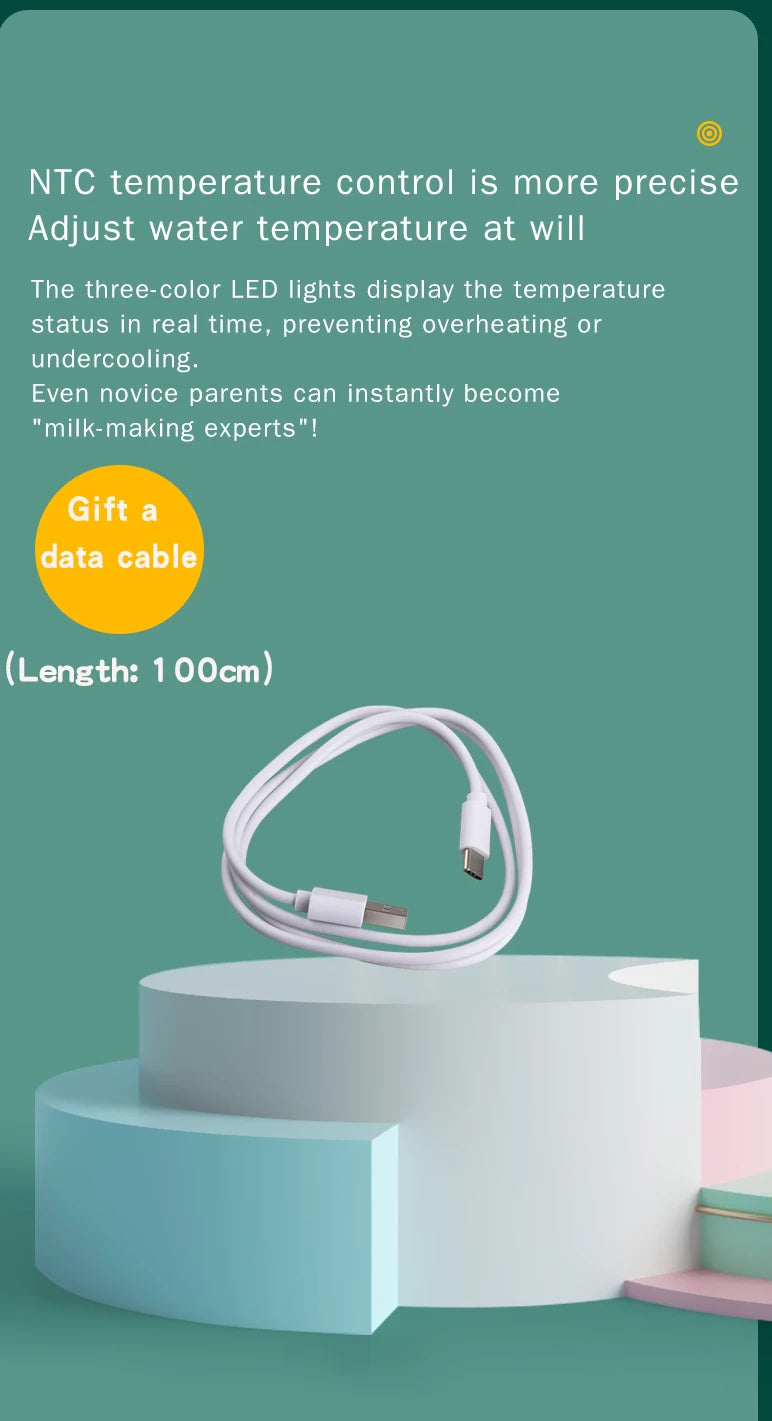 Digital Bottle Warming Wrap with 21 Temperature Levels, USB Powered Baby Milk Warmer Sleeve for Travel Using a 5V 2A External Power Source