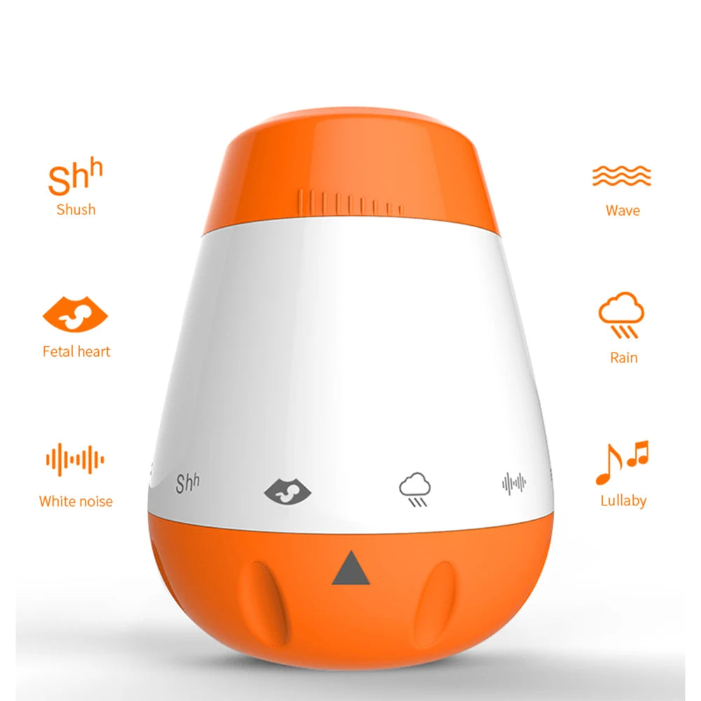 Rechargeable Nursery Sound Machine, 6 Soothing Sounds with Cry Sensor, Rotary Volume Control and 30-Minute Standby for Baby Routines