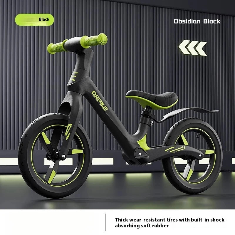 12-Inch Kids Balance Bike Without Pedals, Lightweight Bicycle for Boys and Girls, Black, Pink, Green or Red for Supervised Riding Practice