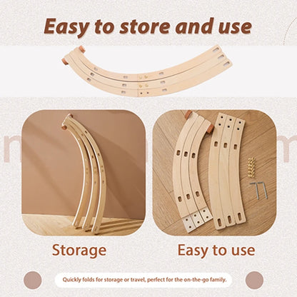 Baby Gym Hanging Toys in Wood and Cotton with Animal, Star and Moon Pendant Designs, Individual or Set Options for Supervised Play