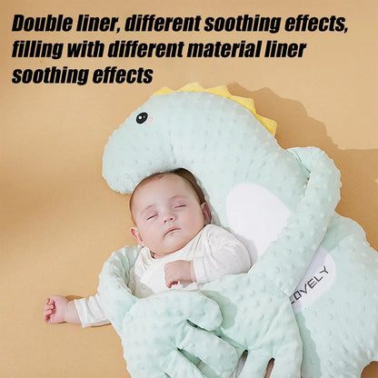 Dinosaur Baby Patting Soother with Remote Control, Plush Double-Arm Design and 3 Adjustable Speeds for Awake Supervised Calming