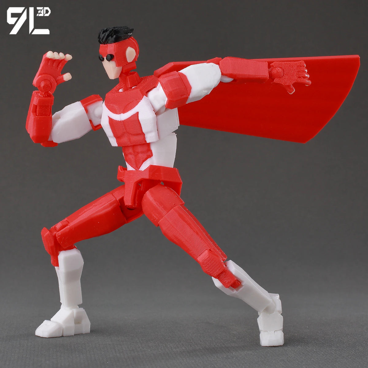 Articulated Superhero Action Figure, 3D Printed PETG Collectible with 30+ Poseable Joints, Interchangeable Parts and Accessories for Display