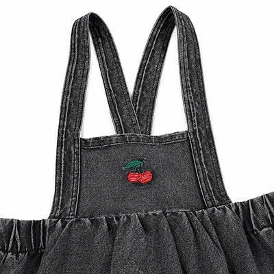 Black Denim Family Matching Outfits with Embroidered Details, Girls Dresses and Skirts, Boys Shirts and Baby Sets for Sibling Photos