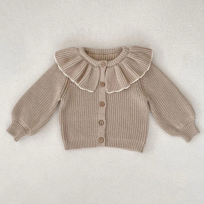 Baby Girl Knit Cardigan Sweaters with Long Sleeves, Korean-Style Infant and Toddler Layering Coats in Multiple Designs, Sizes 3M to 3T