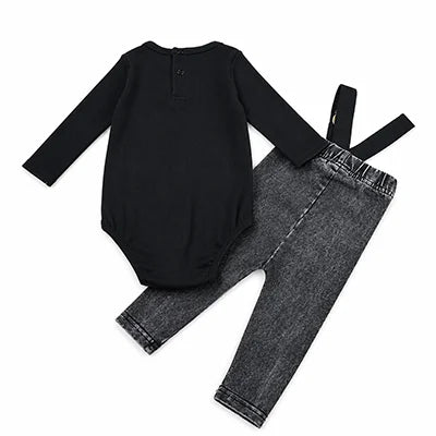 Black Denim Family Matching Outfits with Embroidered Details, Girls Dresses and Skirts, Boys Shirts and Baby Sets for Sibling Photos
