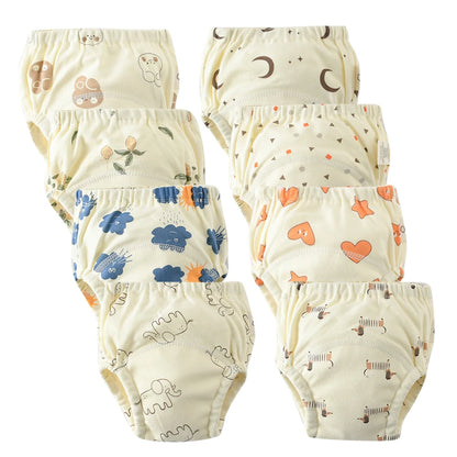 Washable Potty Training Pants Multipack, 4 or 8 Reusable Toddler Underwear Briefs with Printed Designs for Daytime Toilet Learning, Sizes S-XL