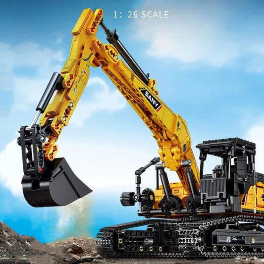 Excavator Building Set 1022 Pieces by SEMBO, Construction Vehicle Model with ABS Bricks, Instructions and Stickers for Ages 6+