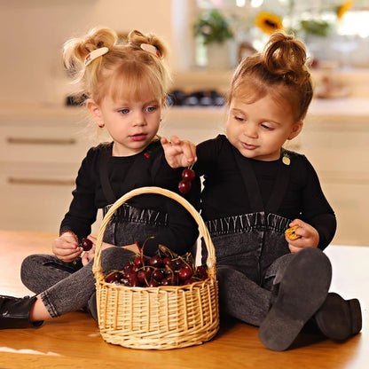 Black Denim Family Matching Outfits with Embroidered Details, Girls Dresses and Skirts, Boys Shirts and Baby Sets for Sibling Photos