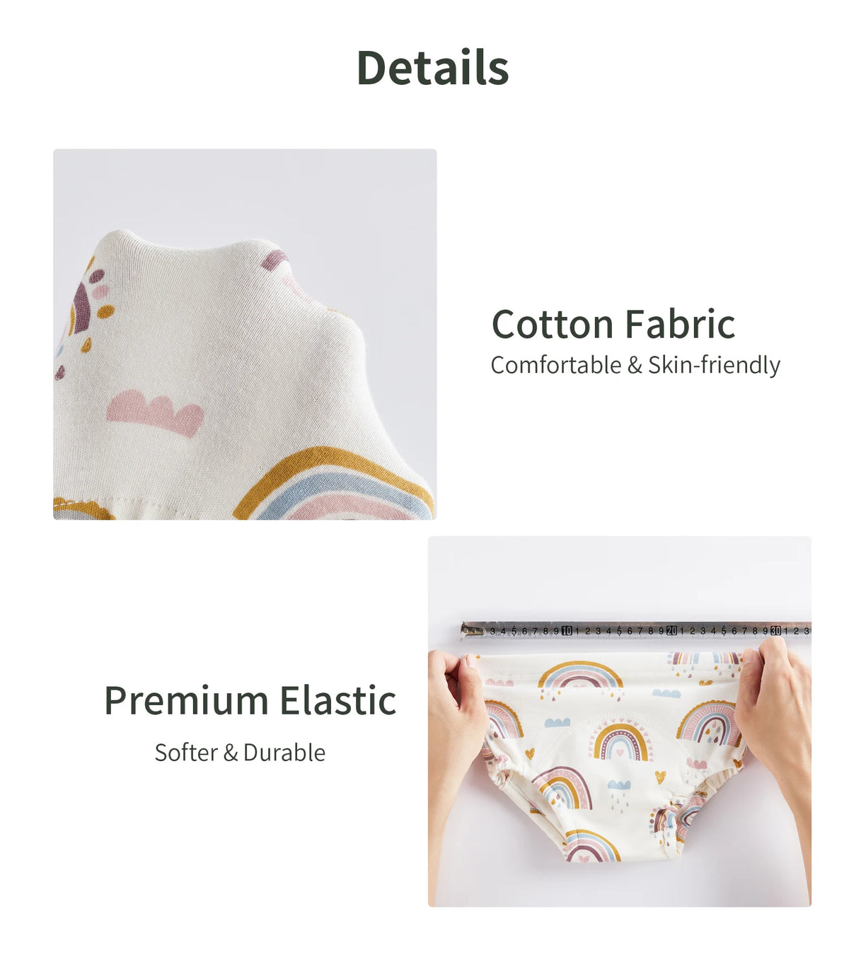 6-Layer Cotton Training Pants, 3-Pack Reusable Toddler Potty Underwear with Elastic Waist and Printed Designs in 90 cm and 100 cm Size Options