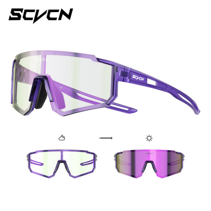 Kids Cycling Sunglasses by SCVCN for Ages 6-14, UV400 TR90 Sports Eyewear with Adjustable Nose Pads and Photochromic or Polarized Options