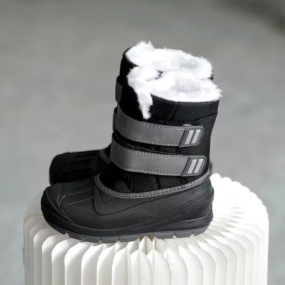 Kids Unicorn Winter Boots with Plush Trim, Gold-Tone Horn and Ear Details, Pink and White Fantasy-Themed Cold-Weather Footwear for Girls