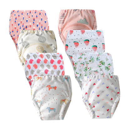 Washable Potty Training Pants Multipack, 4 or 8 Reusable Toddler Underwear Briefs with Printed Designs for Daytime Toilet Learning, Sizes S-XL