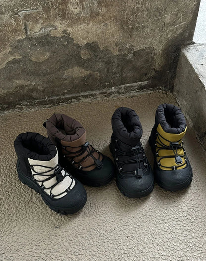 Kids Snow Boots with Toggle Laces, Warm Fur Lining and Rubber Soles for Boys and Girls, Winter Outdoor Shoes in EU Sizes 26-37