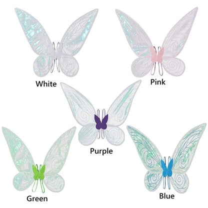 Butterfly Costume Wings with Shimmering Finish and Elastic Shoulder Straps, 60 x 48cm Fairy Dress-Up Accessory for Halloween and Theme Parties