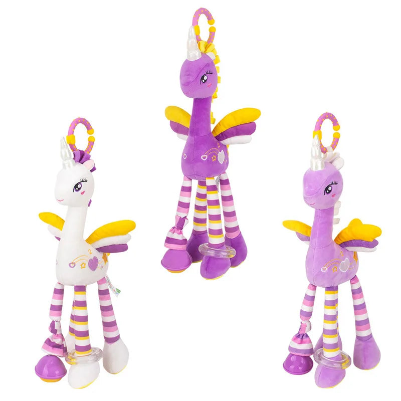 Taggy Animal Plush Rattle for Babies, Colorful Elephant, Monkey, Rabbit, Lion or Pig Soft Sensory Toy for Supervised Play and Baby Shower Gifts