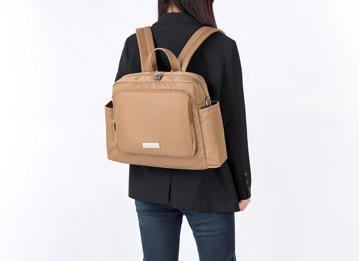 Diaper Bag Backpack with Wide Front Zip Pocket, SOBOBA Baby Essentials Organizer with Side Pockets and Top Handle, 34 x 32 x 12 cm
