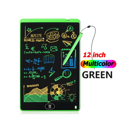 12-Inch LCD Handwriting Pad for Kids, Color Drawing Tablet and Portable Writing Board for Creative Doodles, Letter Practice and Learning Activities