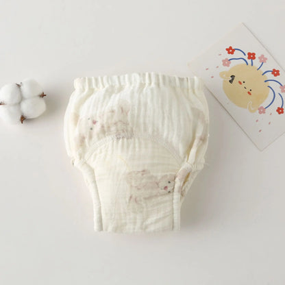 Printed Cotton Potty Training Pants, Single Reusable Learning Underwear with Pull-On Waist for Babies and Toddlers in Sizes 80–110