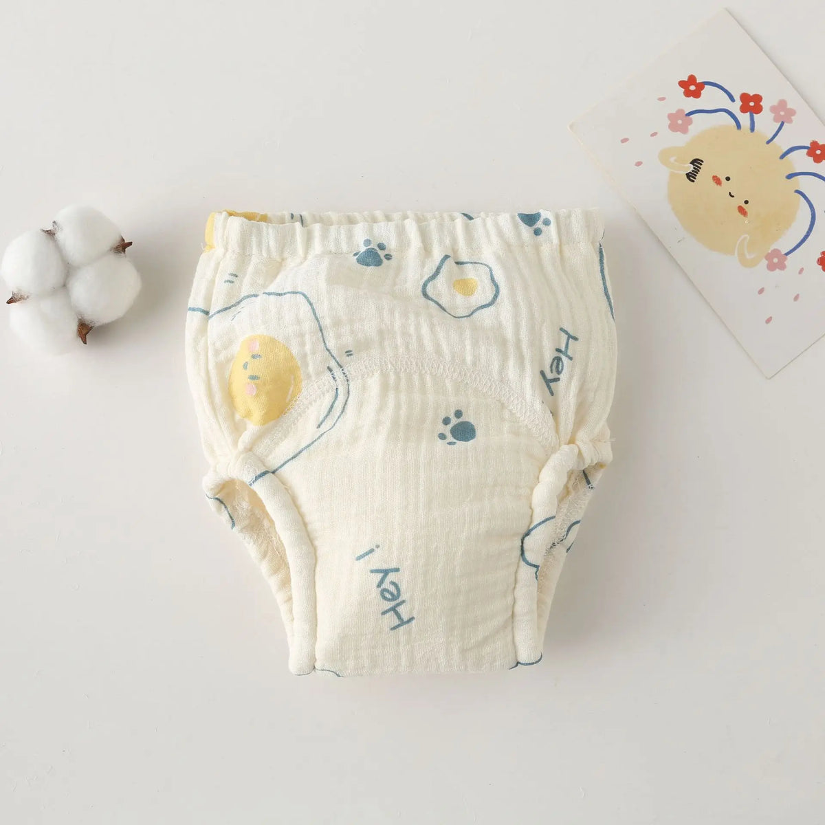 Printed Cotton Potty Training Pants, Single Reusable Learning Underwear with Pull-On Waist for Babies and Toddlers in Sizes 80–110