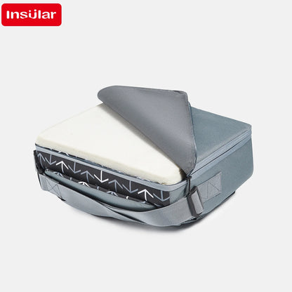 Portable Dining Booster Cushion by INSULAR, Foldable Toddler Chair Seat Pad with Backrest and Buckle Straps for Supervised Home and Away Meals