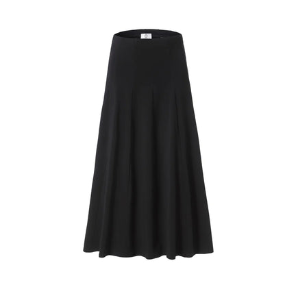 Denim Panel Pleated Skirt for Girls, Teens and Women, Washed Blue and Gray Cotton Styles with Black Jersey Option for Everyday Casual Outfits