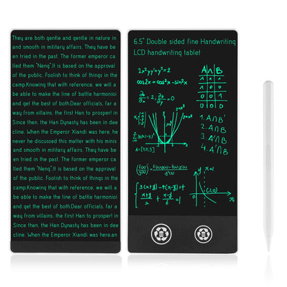 Compact LCD Writing Tablet, 6.5-Inch Fine Handwriting Sketch Pad with Single or Double-Sided Options and Magnetic Stylus for Notes and Drawing
