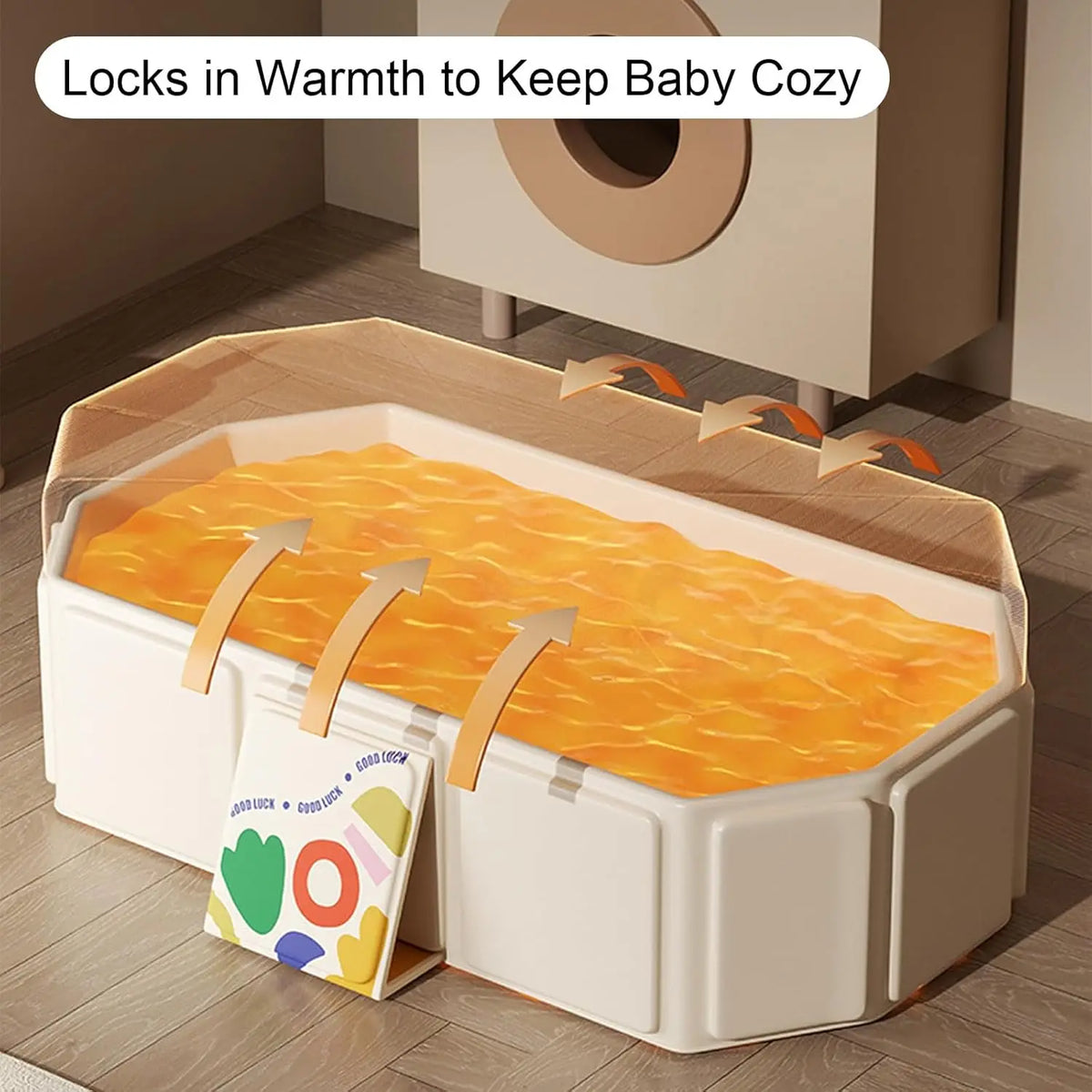 Panel-Sided Foldable Baby Bath Basin in White, Green, Pink or Blue, Portable PVC Bathtub for Parent-Supervised Bathing at Home or Away