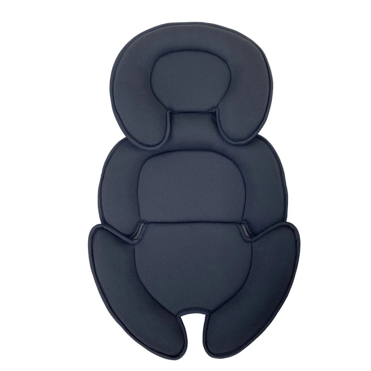 Padded Stroller Seat Insert with Contoured Head and Body Sections, Washable Polyester-Filled Cushion in Black or Gray for Manufacturer-Approved Use