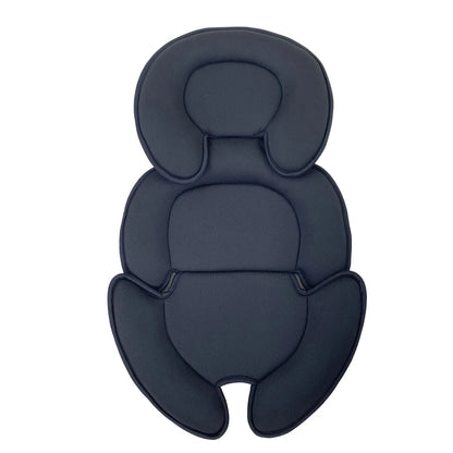 Padded Stroller Seat Insert with Contoured Head and Body Sections, Washable Polyester-Filled Cushion in Black or Gray for Manufacturer-Approved Use