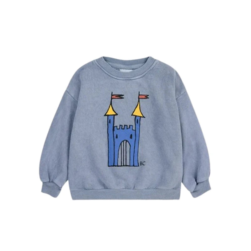 Cartoon Crewneck Sweatshirt for Kids with Long Sleeves, Animal Flower and Letter Print Pullover Options for Toddler Boys and Girls, Sizes 18-24M to 10-11Y