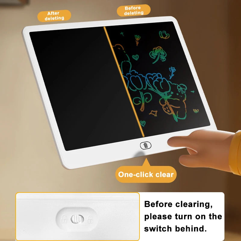 Kids LCD Doodle Tablet, 8, 11, 13 or 16-Inch Erasable Drawing and Handwriting Board with Stylus, Screen Lock and Clear Button for Creative Practice