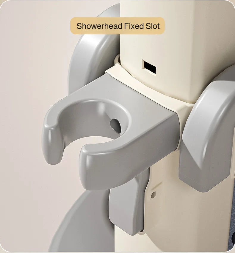 Adjustable Kids Shower Stand with Wraparound Support, Textured Base and Showerhead Holder, Gray or Brown Options for Adult-Supervised Bathing