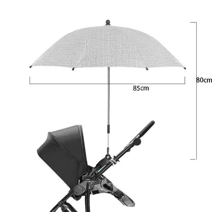 Stroller Sunshade Parasol with Holder, Folding Baby Stroller Umbrella with 8 Steel Ribs and Adjustable Positioning for Outdoor Walks